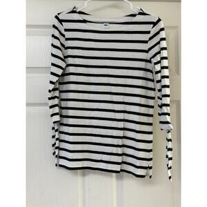 Old Navy Black & White Tie-Sleeve Tee - Size
Small